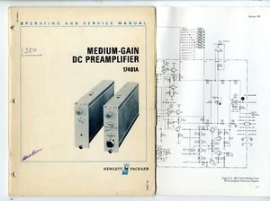 HP / 17401A - MEDIUM GAIN DC PREAMPLIFIER / OPERATING AND SERVICE MANUAL - Imagen 1 de 1