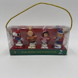 Auténtico juego de 4 piezas Peanuts Jingle Buddies con cordón colgante 2010 Roman Inc - Imagen 1 de 7