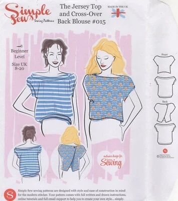 Simple Sew Pattern for The Jersey Top & Cross-Over Back Blouse Sizes 8 - 20 New - Image 1 of 4