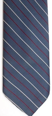 Corbata Cavalier Hombre Vintage Poliéster 56" X 3.25" Azul con Rayas Blancas/Rojas Foto 1 de 3