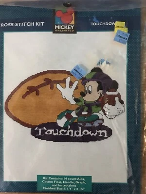 Mickey Unlimited Cross Stitch 36025 Touchdown Football NEW - Image 1 of 4