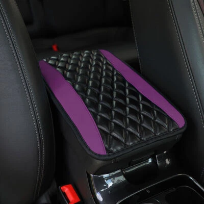 Universal Car Leather Armrest Pad Cover Protector Center Console Box Cushion Mat - Image 1 of 4