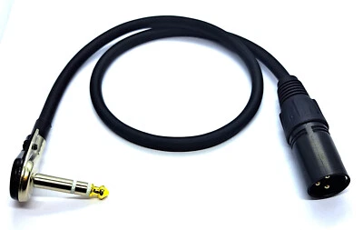 Adapter Kabel 6,3 mm Winkel-Klinke Stereo FLAT auf 3 pol. XLR Male vers. Längen - Bild 1 von 3