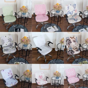 Split Computer Office Rotating Chair Cover Slipcover Stretch Desk Seat Covers - Picture 1 of 222