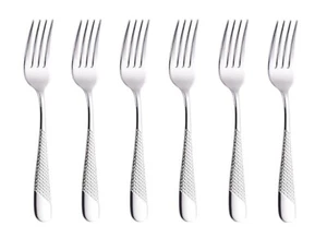 7 STCK. EDELSTAHL STEAK ABENDESSEN KÜCHENGABELN ROYAL HOCHWERTIGES SILBER - Bild 1 von 1