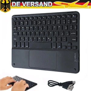 Bluetooth Touchpad Tastatur Kabellos Keyboard für iOS iPad Android Super Slim DE - Bild 1 von 7
