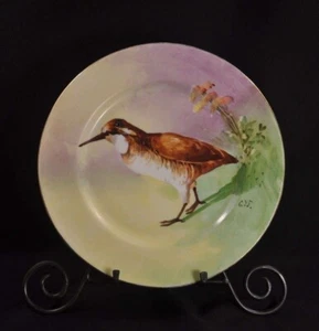 Limoges Ladegerät Schrank Teller Elite 1900-1914 handbemalt Spiel Vogel Künstler GYP - Bild 1 von 9