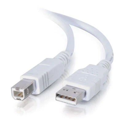 NEW STARTECH USB-A 2.0 to USB-B Cable, White/Black, 6 Feet - Image 1 of 2