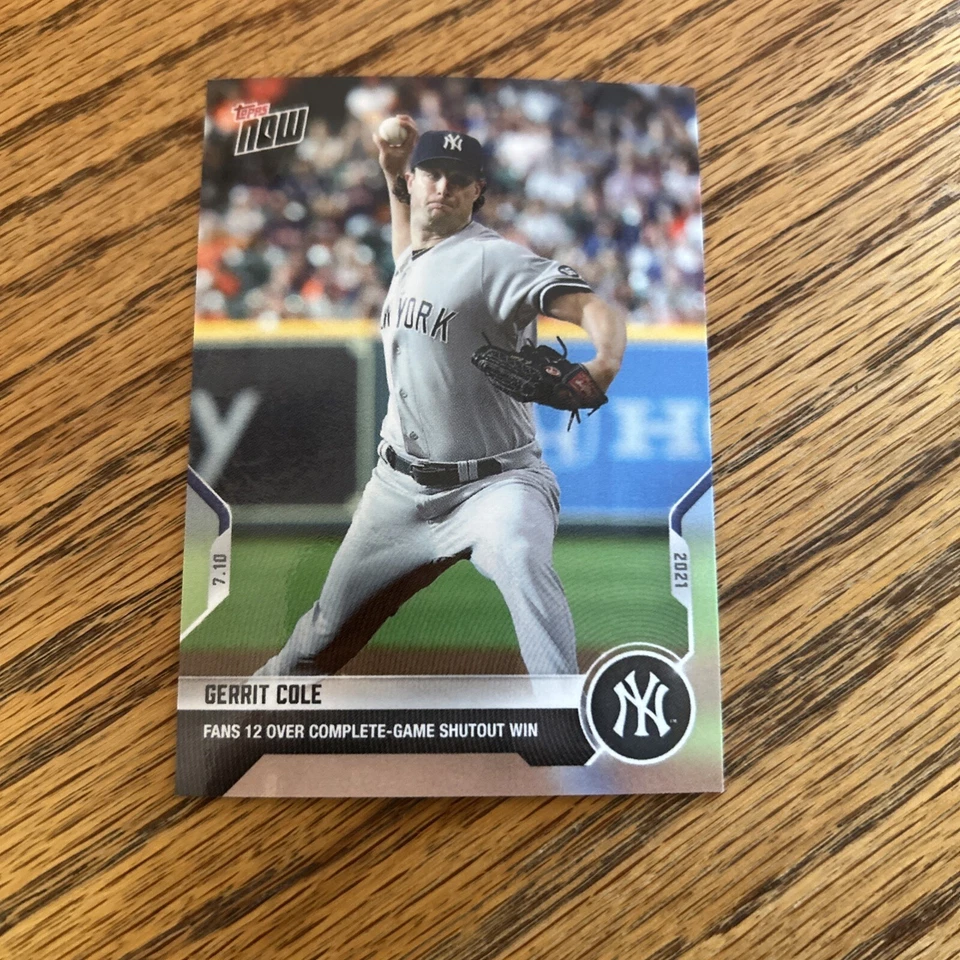 2021 TOPPS NOW CARD NEW YORK YANKEES GERRIT COLE #487 FANS 12 IN CG SHUTOUT - Image 1 of 1