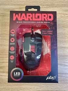 PBX Warlord Wired Professional Gaming Mouse PBGA13BK Red/Black 8 Button NEW! - Picture 1 of 9