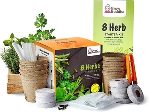 Grow Buddha 8 Herbs Kit – Grow Your Own Herbs Starter Set | Gift Idea - Picture 1 of 7