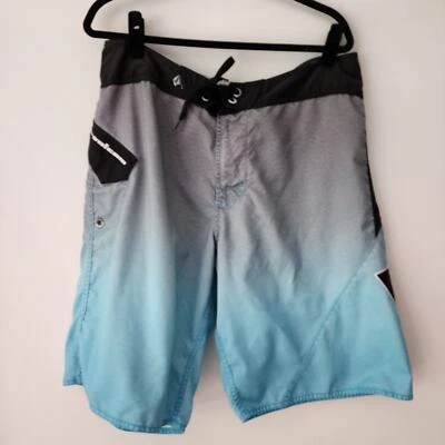 Volcom blue gray Ombre swim trunks hybrid shorts mens size 36 - Image 1 of 4