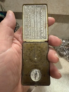 Antique The Ansonia Clock Co. Brass Pocket SUNWATCH Sundial & Compass 1920s USA - Picture 1 of 6