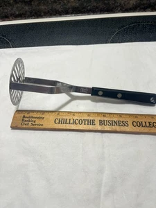 ECKO Forge Edelstahl Kartoffelstampfer schwarzer Griff Küchenutensilien USA Vintage 9,25 - Bild 1 von 5