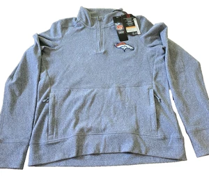 Neu mit Etikett Antigua Denver Broncos Crush Damenoberteil mit Viertelreißverschluss marineblau meliert Medium - Bild 1 von 8