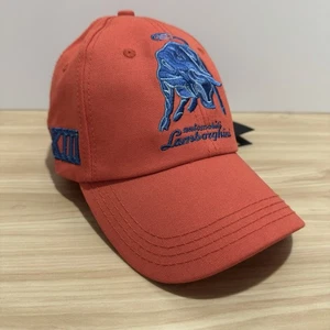 Automobili Lamborghini Herren Kappe Mütze ORANGE bestickt blaue Schnalle authentisch neu mit Etikett - Bild 1 von 19