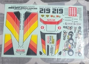 NEW Kyosho OPTIMA MID Sticker Sheet Buggy Body Decals 1/10 Red Yellow Black Rare - Picture 1 of 1