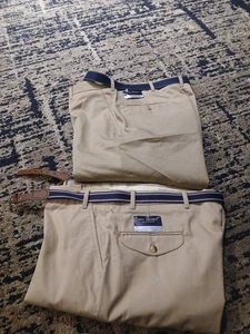 Two pairs of Van Heusen Sportswear Fit/Flat Pants. Beige. NWT. 38x32 - Picture 1 of 8