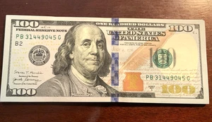 (1) 2017 A $100 BILL - ONE HUNDRED DOLLAR NOTE CRISP UNCIRCULATED FROM BEP STRAP - Picture 1 of 3