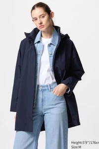 RRP$129.9 New Uniqlo Blocktech Half Coat Loose Design Navy Size XL - Picture 1 of 6