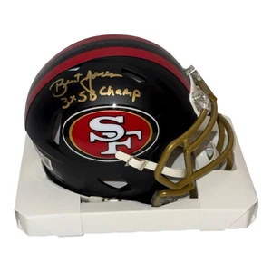 BRENT JONES SIGNED AUTOGRAPH SAN FRANCISCO 49ERS RIVALRIES MINI HELMET BECKETT - Picture 1 of 4