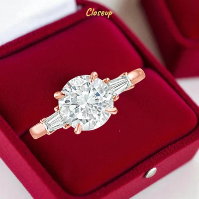 IGI Certified Lab Grown Diamond Engagement Ring 2.00 Ct Round Cut 18K Rose Gold - Image 1 of 4