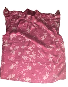 NEU Calvin Klein - rosa/weiß geblümtes Top Bluse Damen Gr. L - Bild 1 von 7