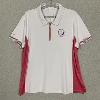 Camisa polo feminina Ping Sensor legal golfe 16 branca 2024 júnior logotipo Solheim Cup - Imagem 1 de 4