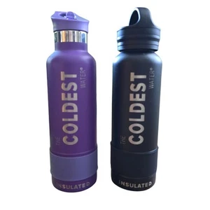 The Coldest Water bottle Unisec 21 Ounce Insulated Bottles Black Purple Gymcore - Picture 1 of 10