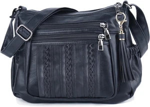 Borse da donna taschino morbida pelle PU donna tracolla borsa multitasche - Foto 1 di 12