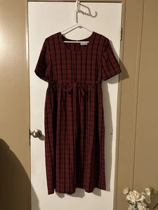 Kathie Lee Women's Plaid Dress 1990s Vintage, Short Sleeve - Picture 1 of 13