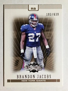 Topps Triple Threads Sepia #43 2007 Brandon Jacobs - Imagen 1 de 2