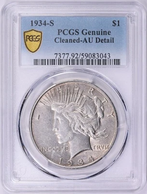 Dólar de plata S Peace 1934 $1 graduación profesional detalles de la UE Foto 1 de 3