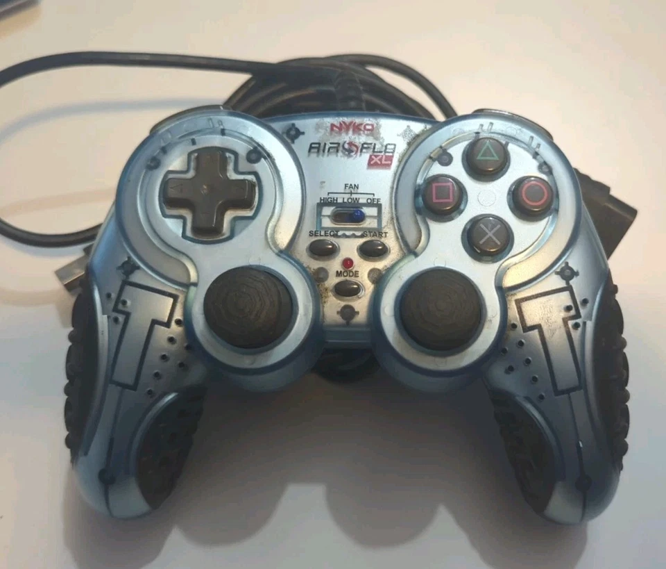 Nyko Air Flo XL Controller w/ Cooling Fan For PlayStation 2 PS2 - Blue 80530-H08 - Image 1 of 1