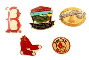 5 Lapel Pins BOSTON RED SOX 1912 Green Monster, 1999 Cy Young 45, big B, etc... - Picture 1 of 6