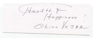 Chico Vejar Signed 3x5 Index Card Autograph Boxing Boxer Actor - Picture 1 of 2