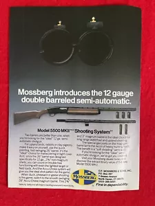 Pubblicità stampa vintage 1989 Mossberg 5500 MKII doppia canna calibro 12 pubblicità - Foto 1 di 2
