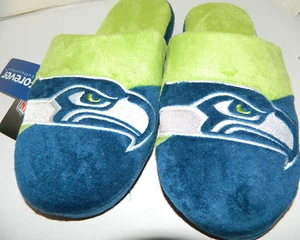 Seattle Seahawks Slippers Men Size LARGE Size 11-12 shoe NFL TEAM Christmas Gift - Picture 1 of 5