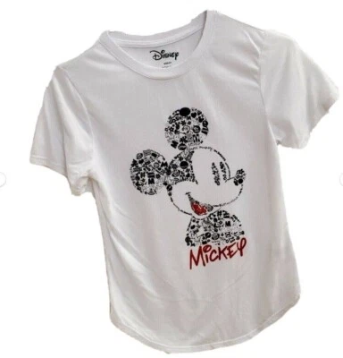 Disney~ NEW♈Boy's/Girl's Printed SS Tee size XS~white/black Mickey - Image 1 of 4