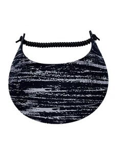 PICKLEBALL MARKETPLACE - Fabric Foam Sun Visor For Women - "Distressed Blk/Grey" - Picture 1 of 1