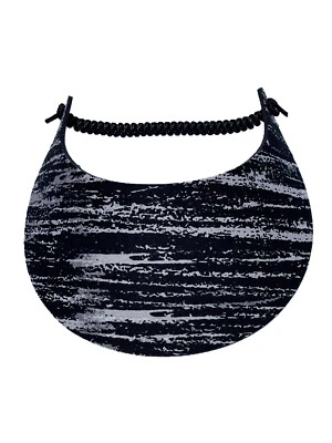 PICKLEBALL MARKETPLACE - Fabric Foam Sun Visor For Women - "Distressed Blk/Grey"