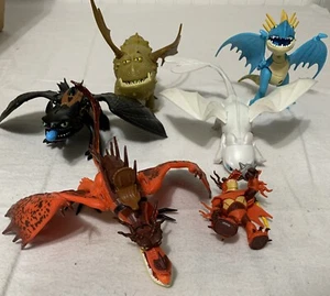 Lot Of How To Train Your Dragon Figures, 5 Dragons& 1 Figure W/Weapons TY1 - Picture 1 of 9