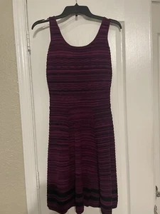 Jessica Simpson Knit Sleeveless Dress Womens Small Purple/Black A Line Pullover - Picture 1 of 6