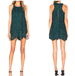 Lovers + Friends Dress Small Green Lace Sleeveless Caspian Mini Party Cocktail - Picture 1 of 12