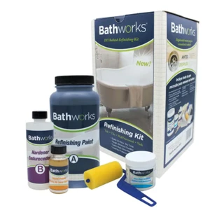 BATHWORKS Bathtub Refinishing Kit Shower Sink 22 oz DIY Slip Guard Gloss Black - Picture 1 of 12