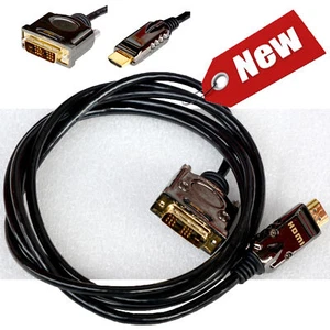 HDMI DVI DVI-D SINGLE LINK KABEL 2M 2 METER METALL VERGOLDET HIGH END KABEL M438 - Bild 1 von 1