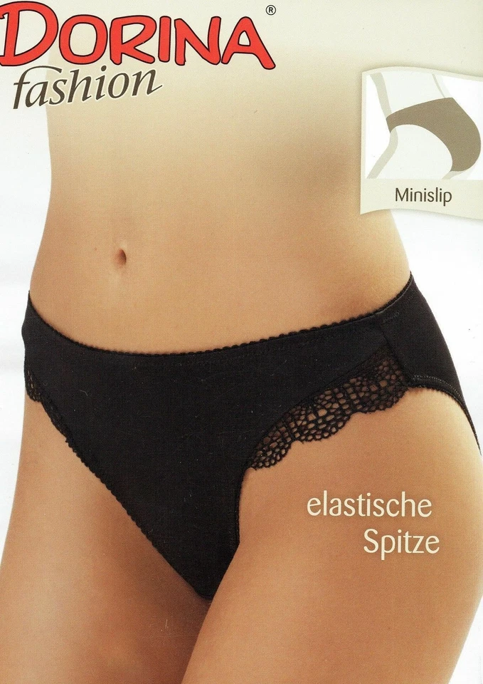 DORINA Slip Panties Slips Unterwäsche Schwarz elastische Spitze Minislip D64147 - Bild 1 von 1