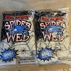 Two Super Stretch Spider Web for Halloween Indoor/Outdoor Decoration (800 SFTx2) - Picture 1 of 5