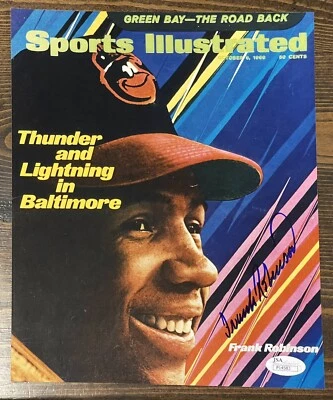 FRANK ROBINSON ORIOLES SPORTS ILLUSTRATED SIGNED 8x10 JSA - Image 1 of 2