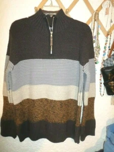 K'BEL DESIGNS NY HALF ZIP MULTI STITCH KNIT SWEATER NWT SIZE M - Picture 1 of 3